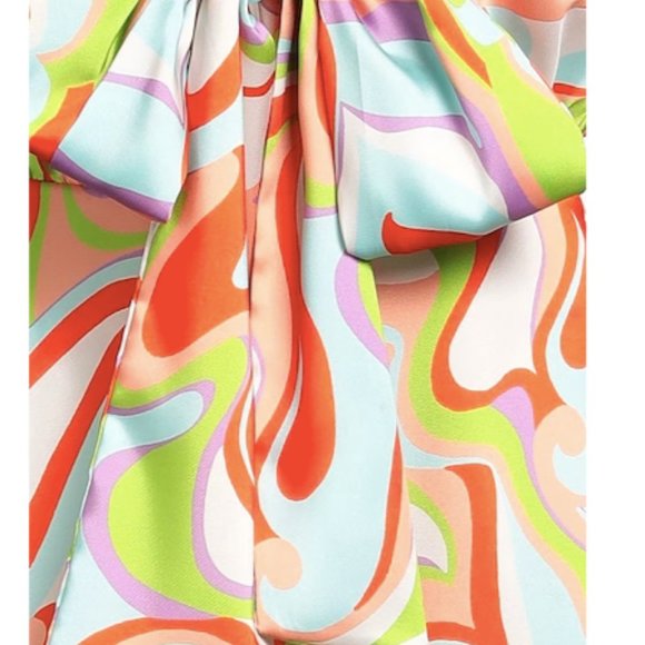 HaveOne Mod fall/autumn silky minidress w/ tie neck new with tags NWT Italian - Picture 4 of 4